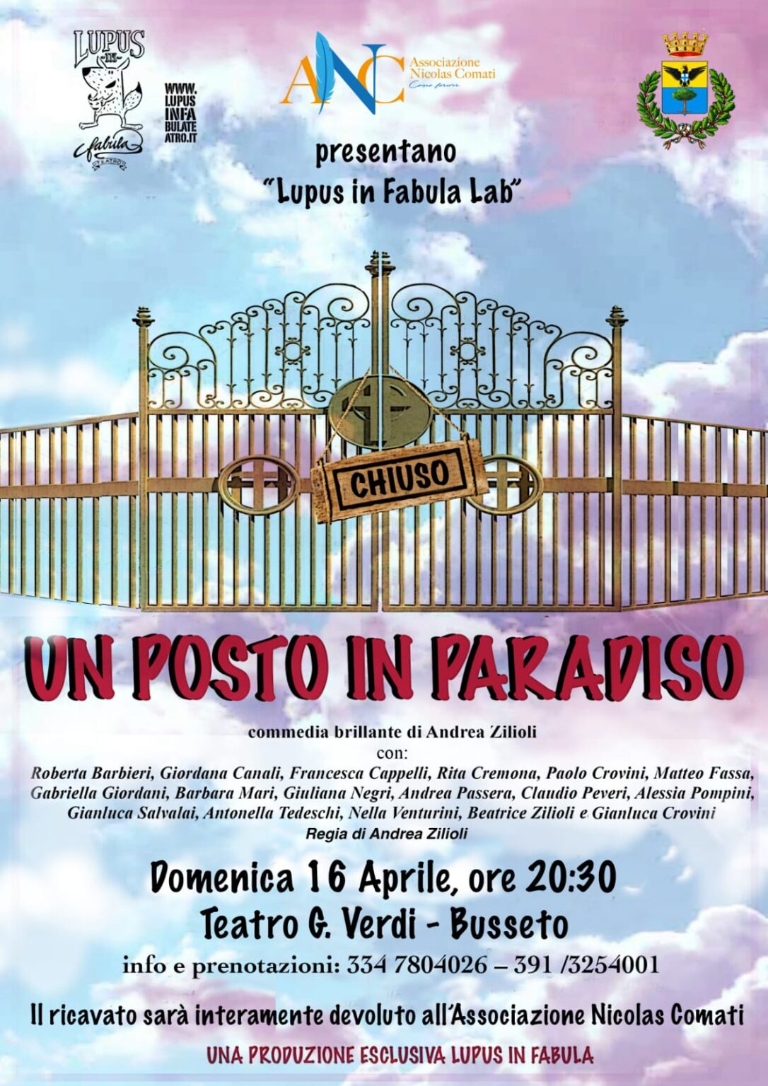 Commedia Teatrale “Un posto in Paradiso” 16 aprile 2023 Associazione